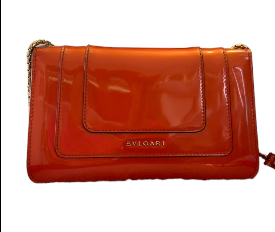 Preloved Bulgari Serpenti Forever in Orange Calfskin Shoulder Bag 00382024OPUL